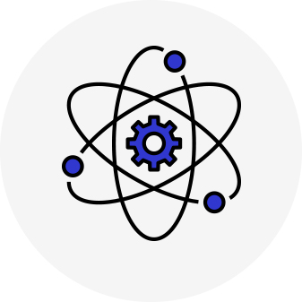 Graphic showcasing an atom for Data Science